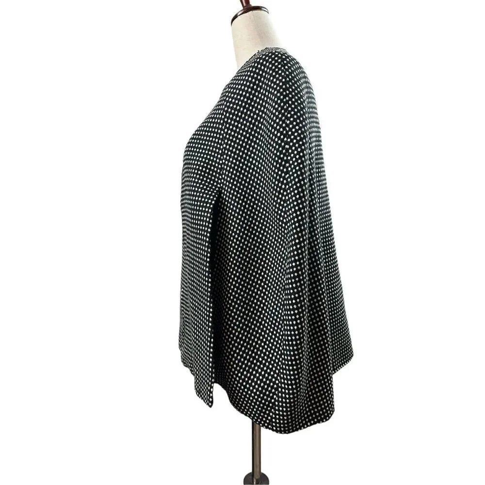 Massie Polka Dot Zip Up Lined Poncho Cloak Cape Size Medium